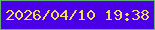 文字の大きさ：5、枠の色：64b071、背景の色：4a00e7、文字の色：f1df57 無料ブログパーツのブログ時計