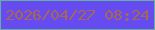文字の大きさ：2、枠の色：64b09e、背景の色：664cf0、文字の色：a76851 無料ブログパーツのブログ時計