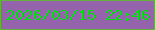 文字の大きさ：4、枠の色：64b13b、背景の色：9562ac、文字の色：00e311 無料ブログパーツのブログ時計