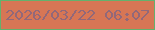 文字の大きさ：4、枠の色：64b16d、背景の色：d77655、文字の色：926879 無料ブログパーツのブログ時計