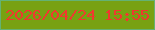 文字の大きさ：4、枠の色：64b273、背景の色：78a112、文字の色：f1382f 無料ブログパーツのブログ時計
