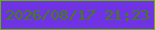 文字の大きさ：4、枠の色：64b500、背景の色：7033e4、文字の色：3e830f 無料ブログパーツのブログ時計