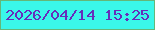 文字の大きさ：3、枠の色：64b779、背景の色：3af7ea、文字の色：672dbb 無料ブログパーツのブログ時計