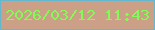 文字の大きさ：2、枠の色：64b7cc、背景の色：cca086、文字の色：83fb56 無料ブログパーツのブログ時計