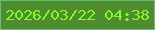 文字の大きさ：5、枠の色：64c072、背景の色：4f8c2f、文字の色：84fb24 無料ブログパーツのブログ時計