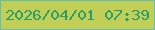 文字の大きさ：4、枠の色：64c0ac、背景の色：c1cf56、文字の色：289f66 無料ブログパーツのブログ時計