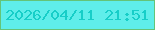 文字の大きさ：3、枠の色：64c478、背景の色：5feeea、文字の色：17cec8 無料ブログパーツのブログ時計