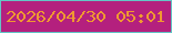 文字の大きさ：2、枠の色：64c5c5、背景の色：b4207e、文字の色：ef9931 無料ブログパーツのブログ時計
