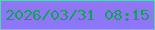 文字の大きさ：3、枠の色：64c7c1、背景の色：8c78f5、文字の色：159c61 無料ブログパーツのブログ時計