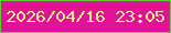 文字の大きさ：2、枠の色：64ca39、背景の色：e11298、文字の色：feed8c 無料ブログパーツのブログ時計