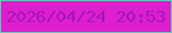 文字の大きさ：3、枠の色：64cab3、背景の色：dd1fce、文字の色：a216bb 無料ブログパーツのブログ時計