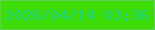 文字の大きさ：3、枠の色：64ce56、背景の色：3fdd07、文字の色：1dd389 無料ブログパーツのブログ時計