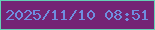 文字の大きさ：1、枠の色：64d0b5、背景の色：742475、文字の色：6f8ee0 無料ブログパーツのブログ時計