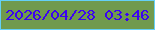 文字の大きさ：3、枠の色：64d0f8、背景の色：709a4e、文字の色：3b03f3 無料ブログパーツのブログ時計