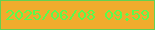 文字の大きさ：1、枠の色：64d252、背景の色：f1ac2d、文字の色：59fb4d 無料ブログパーツのブログ時計