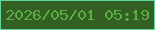 文字の大きさ：5、枠の色：64d49d、背景の色：335f23、文字の色：5bae44 無料ブログパーツのブログ時計