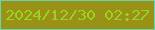 文字の大きさ：4、枠の色：64d6b0、背景の色：9a9117、文字の色：9ad225 無料ブログパーツのブログ時計