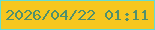 文字の大きさ：1、枠の色：64ddd2、背景の色：f6c71f、文字の色：51906c 無料ブログパーツのブログ時計