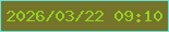 文字の大きさ：4、枠の色：64e1e2、背景の色：75742a、文字の色：93d222 無料ブログパーツのブログ時計