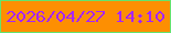 文字の大きさ：4、枠の色：64e26e、背景の色：fd8f02、文字の色：a625ff 無料ブログパーツのブログ時計