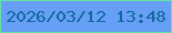 文字の大きさ：3、枠の色：64e2a3、背景の色：689ff6、文字の色：0f699f 無料ブログパーツのブログ時計
