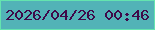 文字の大きさ：3、枠の色：64e4af、背景の色：52b3b7、文字の色：3f094a 無料ブログパーツのブログ時計