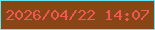 文字の大きさ：1、枠の色：64e5f3、背景の色：884515、文字の色：f05854 無料ブログパーツのブログ時計