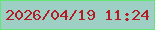文字の大きさ：5、枠の色：64e677、背景の色：9dcfc4、文字の色：b31d26 無料ブログパーツのブログ時計