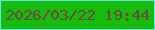 文字の大きさ：4、枠の色：64e6f6、背景の色：16bd0c、文字の色：6e4343 無料ブログパーツのブログ時計