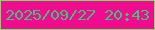 文字の大きさ：3、枠の色：64ea5b、背景の色：f10b8f、文字の色：3ac47c 無料ブログパーツのブログ時計