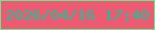 文字の大きさ：2、枠の色：64eb8e、背景の色：ec5b72、文字の色：20c097 無料ブログパーツのブログ時計