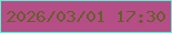 文字の大きさ：1、枠の色：64ebd1、背景の色：b54e86、文字の色：685c2f 無料ブログパーツのブログ時計