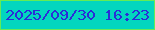文字の大きさ：4、枠の色：64ec56、背景の色：03d6bf、文字の色：2b2dd8 無料ブログパーツのブログ時計