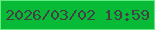 文字の大きさ：2、枠の色：64ec81、背景の色：07bb36、文字の色：424145 無料ブログパーツのブログ時計