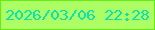 文字の大きさ：1、枠の色：64ed13、背景の色：adfd64、文字の色：08e3b2 無料ブログパーツのブログ時計