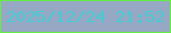 文字の大きさ：5、枠の色：64ed44、背景の色：97a8c5、文字の色：43ccd3 無料ブログパーツのブログ時計