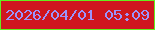 文字の大きさ：2、枠の色：64ee1e、背景の色：cf161f、文字の色：9b94fd 無料ブログパーツのブログ時計