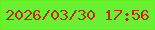 文字の大きさ：5、枠の色：64ef1f、背景の色：6af033、文字の色：ba2d06 無料ブログパーツのブログ時計