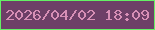 文字の大きさ：4、枠の色：64ef65、背景の色：6d3f67、文字の色：d78fb6 無料ブログパーツのブログ時計