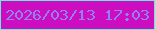 文字の大きさ：2、枠の色：64efda、背景の色：cd0dc0、文字の色：9182ef 無料ブログパーツのブログ時計