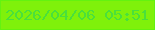 文字の大きさ：5、枠の色：64f211、背景の色：7ff10b、文字の色：4ae03b 無料ブログパーツのブログ時計