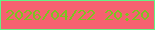 文字の大きさ：4、枠の色：64f284、背景の色：f66170、文字の色：7dc320 無料ブログパーツのブログ時計