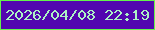 文字の大きさ：4、枠の色：64f34b、背景の色：5206af、文字の色：acf2c5 無料ブログパーツのブログ時計