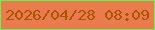 文字の大きさ：3、枠の色：64f34f、背景の色：ea7b4c、文字の色：a95504 無料ブログパーツのブログ時計