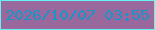 文字の大きさ：5、枠の色：64f4f1、背景の色：99699e、文字の色：1894c8 無料ブログパーツのブログ時計