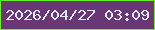 文字の大きさ：1、枠の色：64f51e、背景の色：6b3675、文字の色：d6ecee 無料ブログパーツのブログ時計