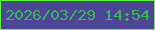 文字の大きさ：4、枠の色：64f545、背景の色：4d4696、文字の色：39b752 無料ブログパーツのブログ時計
