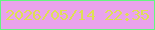 文字の大きさ：4、枠の色：64f682、背景の色：e9a3ec、文字の色：dfdf55 無料ブログパーツのブログ時計
