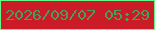文字の大きさ：1、枠の色：64f687、背景の色：cb1b27、文字の色：479e5d 無料ブログパーツのブログ時計