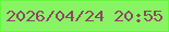 文字の大きさ：1、枠の色：64f83c、背景の色：88f464、文字の色：8b4865 無料ブログパーツのブログ時計